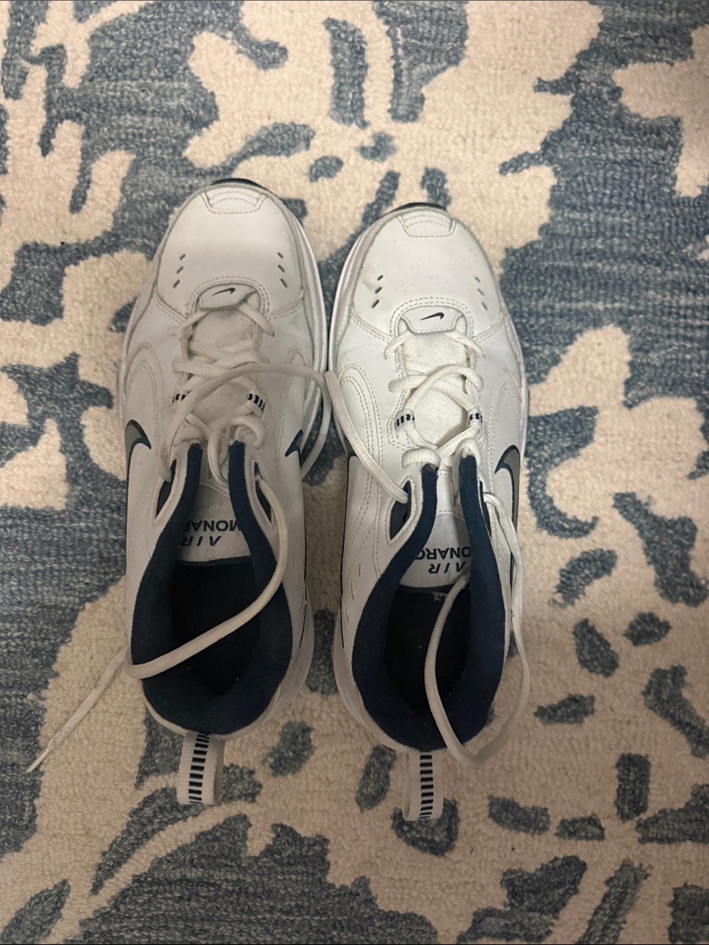 White and Navy Men'sNike Athletic Sneakers